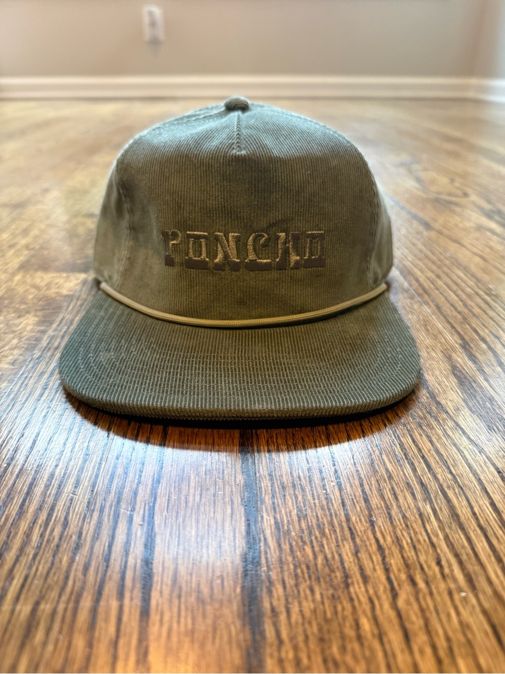 PUNCH Olive Green Corduroy Strap-Accent Cap